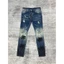 ⚡️[Hight Quality] Quần Jeans Amiri Xanh Rách Gối Họa Tiết Cây Dừa Phối Wash Sang Trọng - Hàng Loại 1 Dáng Biker
