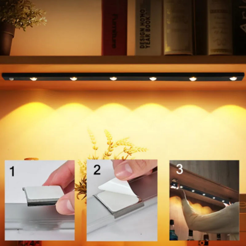 Đèn Led Cảm Ứng 20/30/40/60cm Để Tủ Quần Áo Tủ Bếp Có Thể Điều Chỉnh Độ Sáng Sạc USB Đèn Cảm Biến Chuyển Động | BigBuy360 - bigbuy360.vn