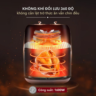 Nồi chiên không dầu FUJIHOME A6W dung tích lòng nồi 6,5 lít công suất mạnh 1600W - Bảo hành 18 tháng