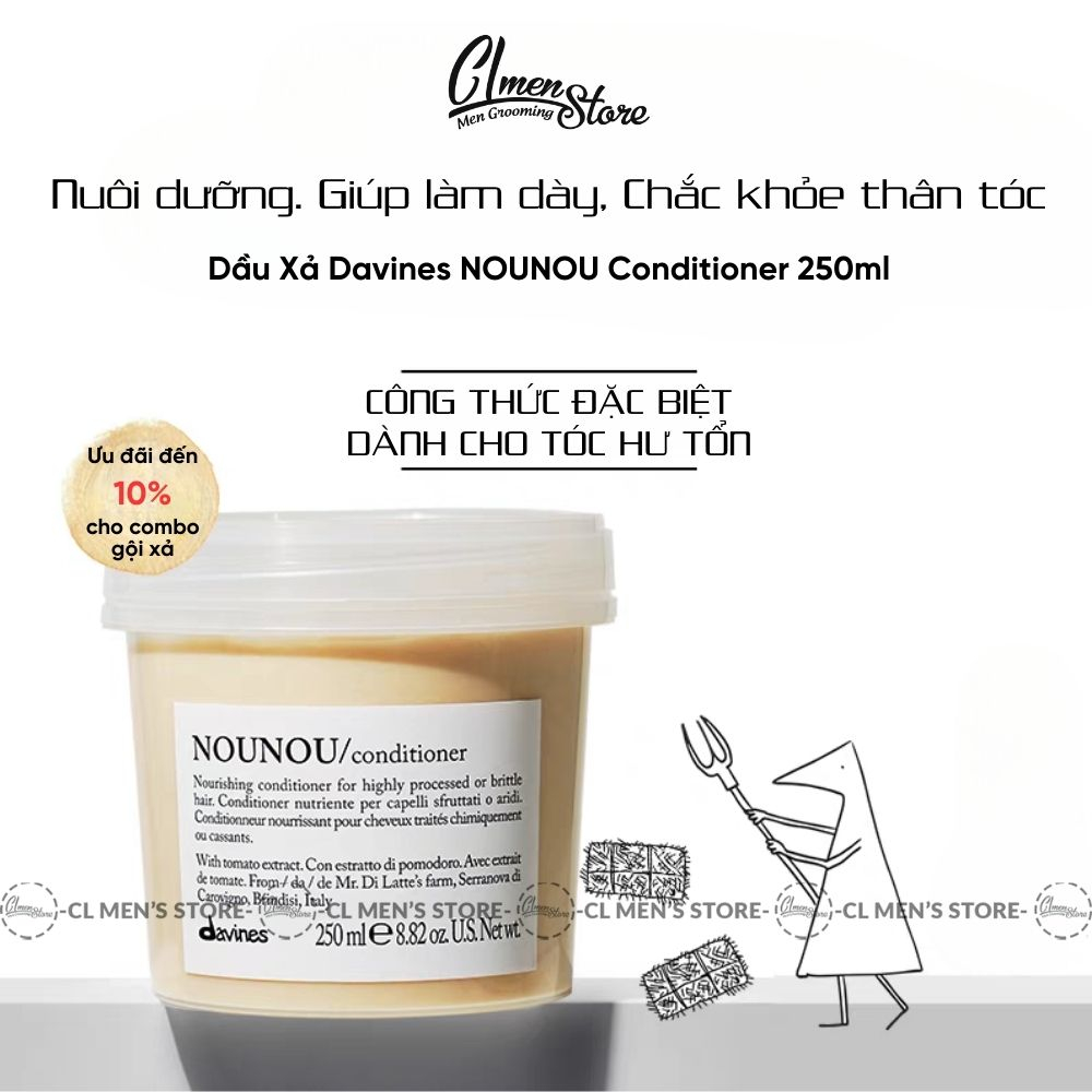 Dầu xả Davines NOUNOU Conditioner 250ml Nuôi dưỡng tóc hư tổn hoặc