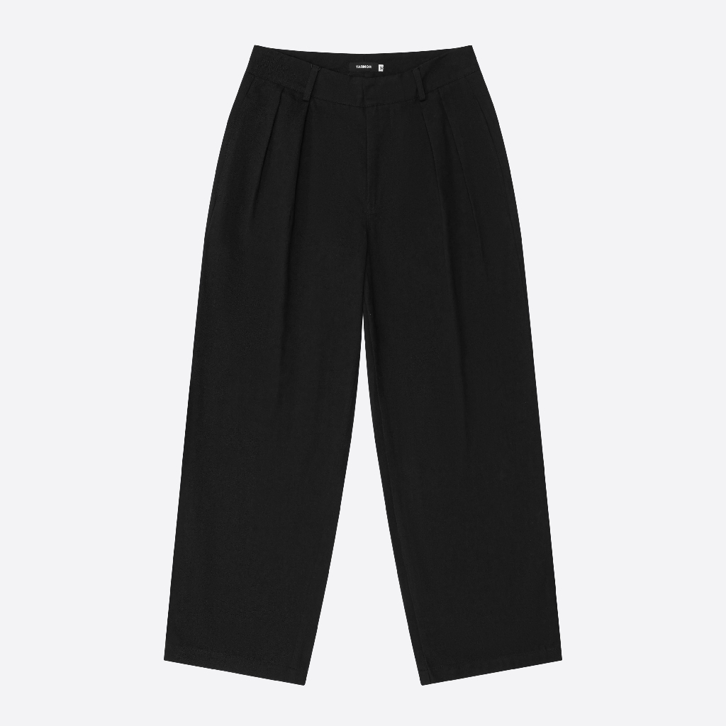 Quần Kaki Nam TARMOR Màu Đen Ống Rộng Wide Leg Khaki Pants in Black