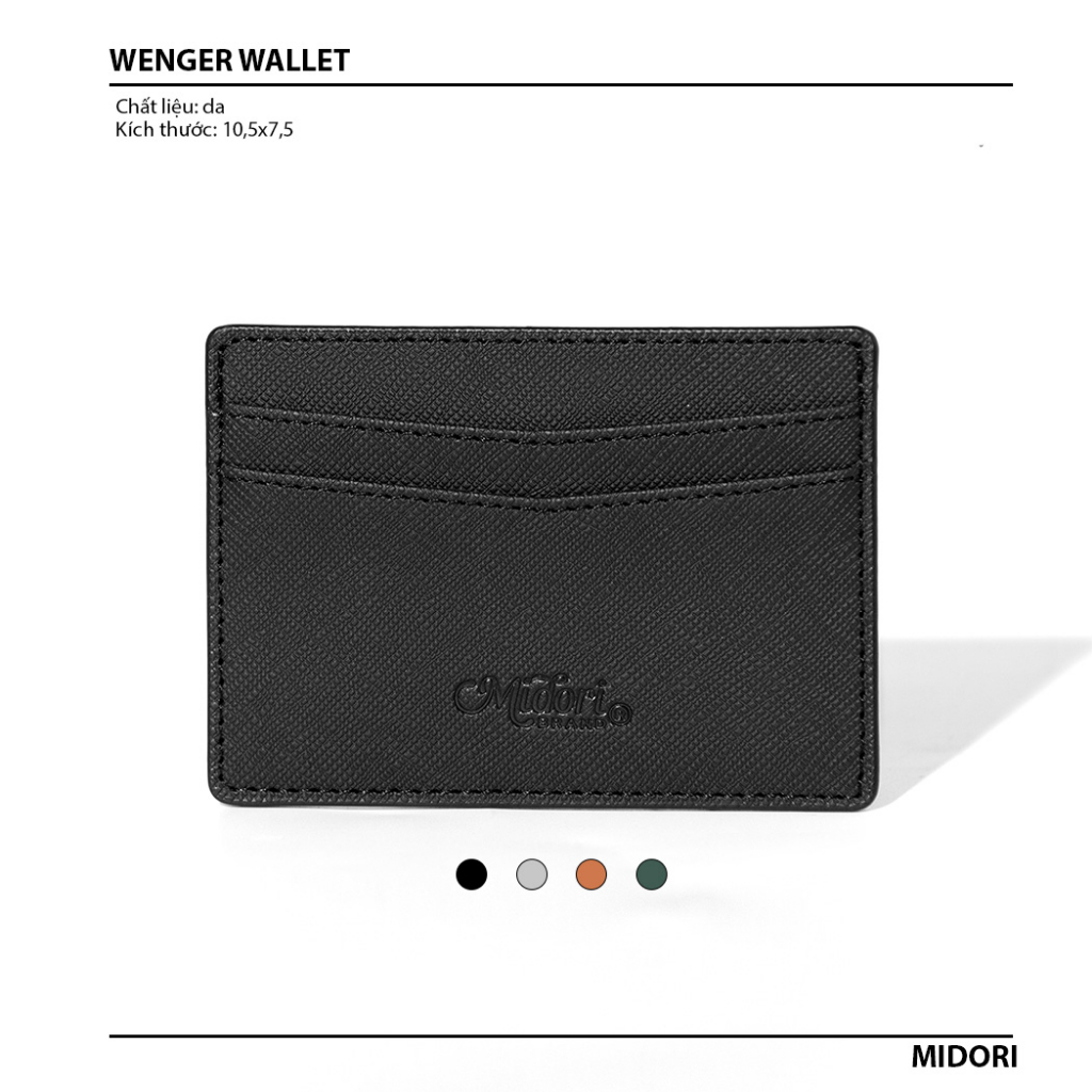 Ví đựng thẻ Nam Nữ WENGER V.1 chất liệu da Unisex local brand