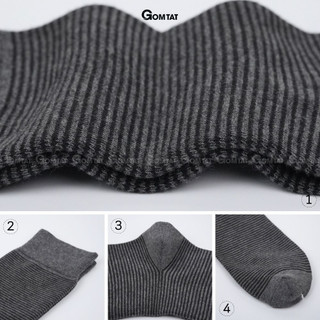 Tất nam cổ cao đi giày tây GOMTAT hoạ tiết sọc ngang, chất liệu cotton hút ẩm thoáng khí  -GOM-TAY09-1DOI