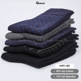 Hộp 5 đôi tất cổ cao nam đi giày tây GOMTAT mẫu MIX02, chất liệu cotton cao cấp, hút ẩm, thoáng khí - LUX-MIX02-CB5