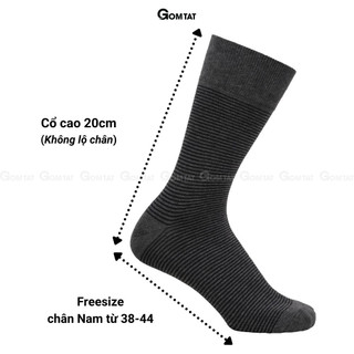 Hộp 5 đôi tất cổ cao nam đi giày tây GOMTAT mẫu MIX02, chất liệu cotton cao cấp, hút ẩm, thoáng khí - LUX-MIX02-CB5