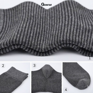 Hộp 5 đôi tất cổ cao nam đi giày tây GOMTAT mẫu MIX02, chất liệu cotton cao cấp, hút ẩm, thoáng khí - LUX-MIX02-CB5
