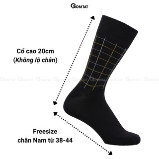 Hộp 5 đôi tất nam cao cổ đi giày tây GOMTAT mẫu MIX01, chất cotton cao cấp, hút ẩm - LUX-MIX01-CB5