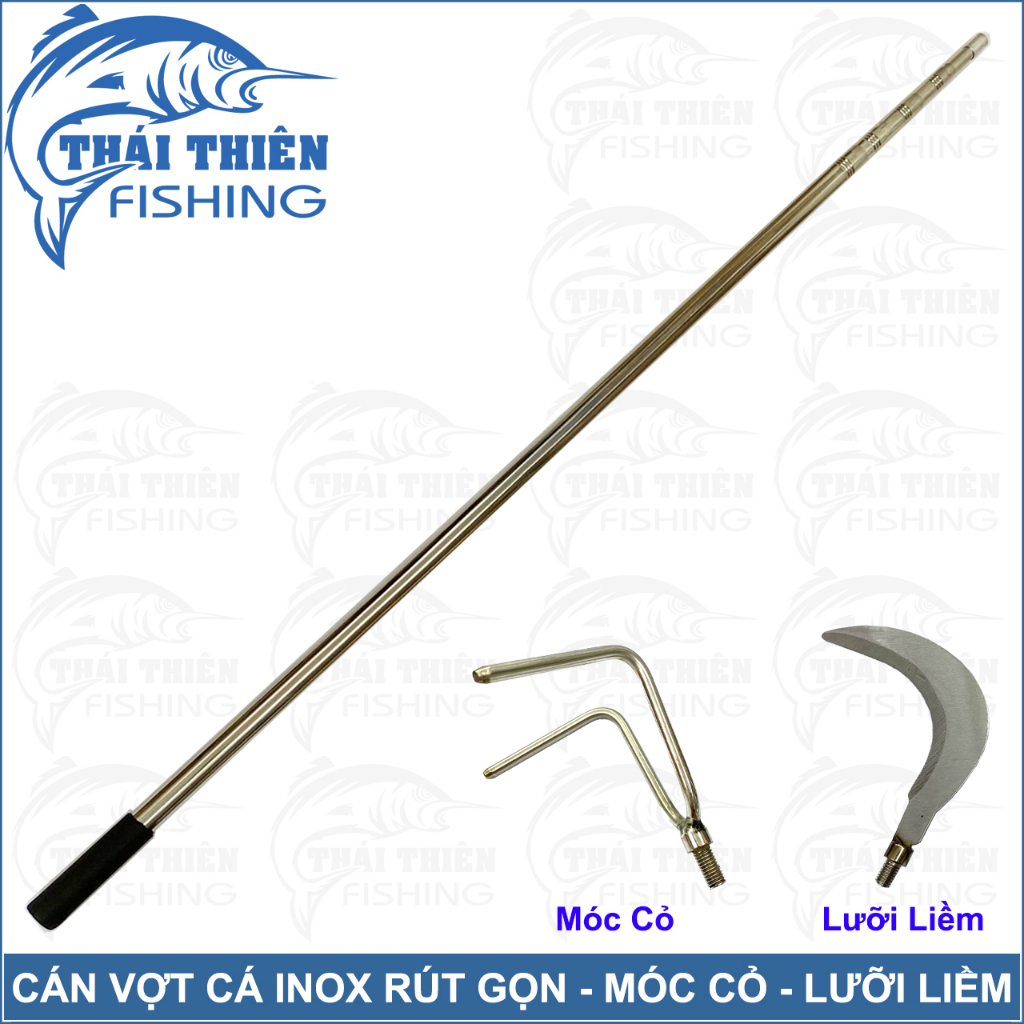 Cán Vợt Cá Inox Rút Gọn Gắn Móc Cỏ, Lưỡi Liềm Cào Cắt Lục Bình Ren 8mm ...