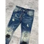 ⚡️[Hight Quality] Quần Jeans Amiri Xanh Rách Gối Họa Tiết Cây Dừa Phối Wash Sang Trọng - Hàng Loại 1 Dáng Biker
