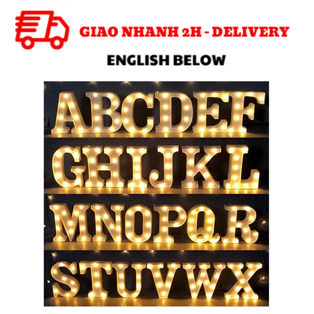 Đèn LED Chữ Kèm Pin - LED Light Letter HPNI63 | Shopee Việt Nam