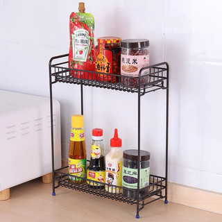 Kệ Giàn Gia Vị Đen Sắt Bọc Nhựa Lắp Ghép 2 Tầng Để Bàn Cam Homeware