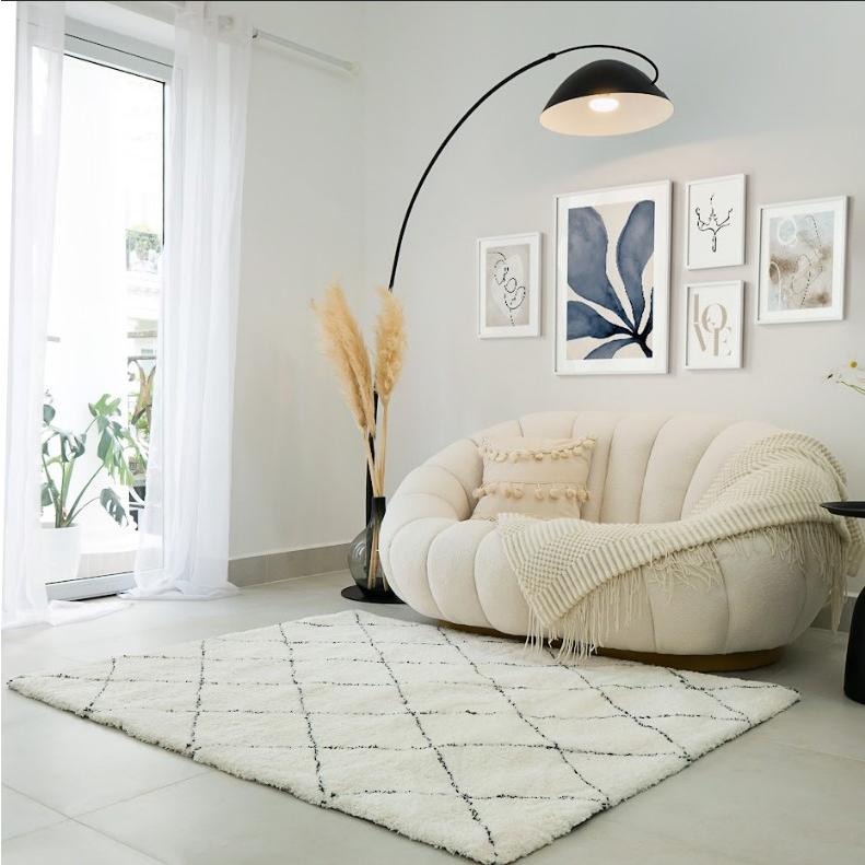 Thảm Trải Sàn Trang Trí Lông Len Đế Canvas Sang Trọng PA9563