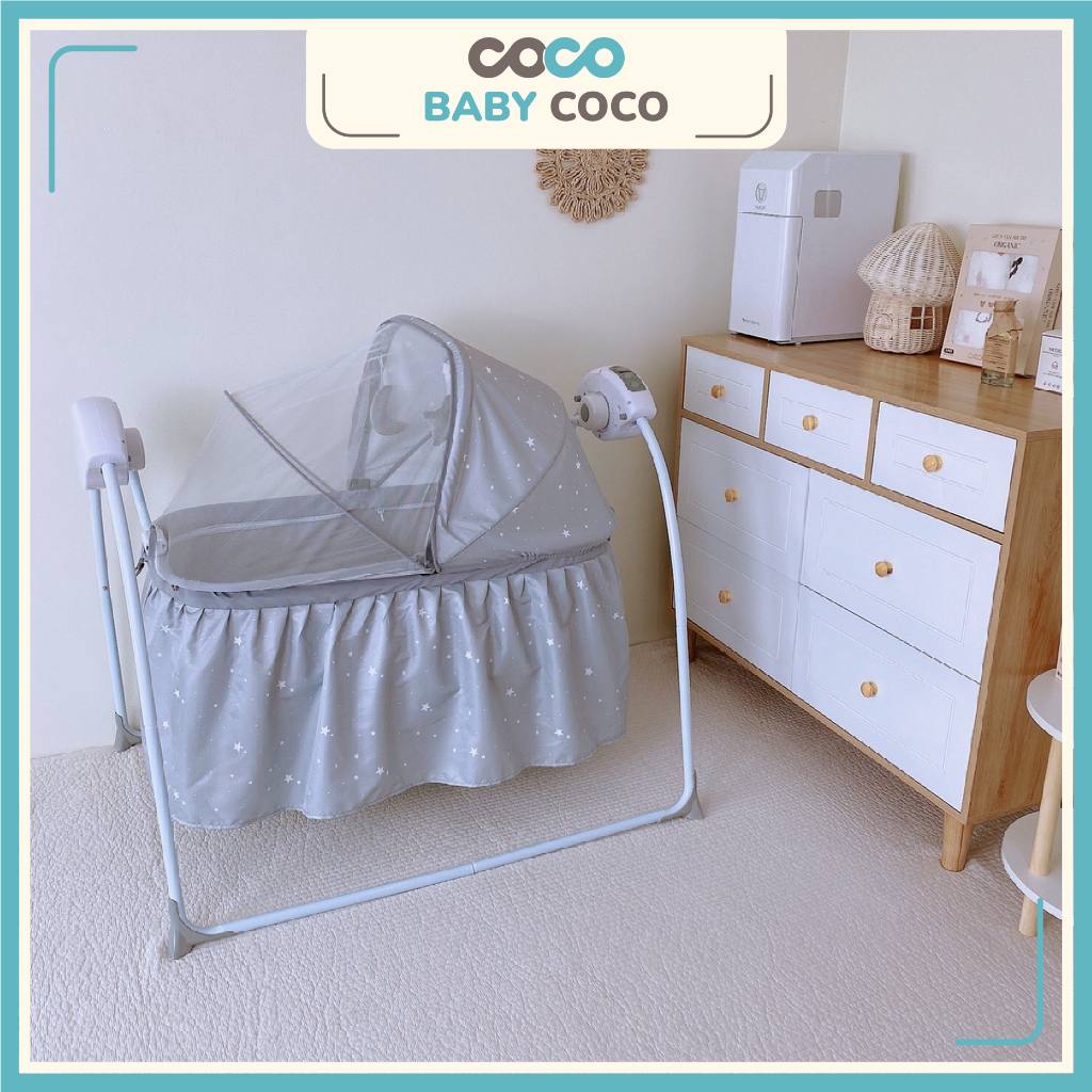 Nôi điện đa năng Hugme Plus 2023 - 5 chế độ đu đưa, Bluetooth, điều ...