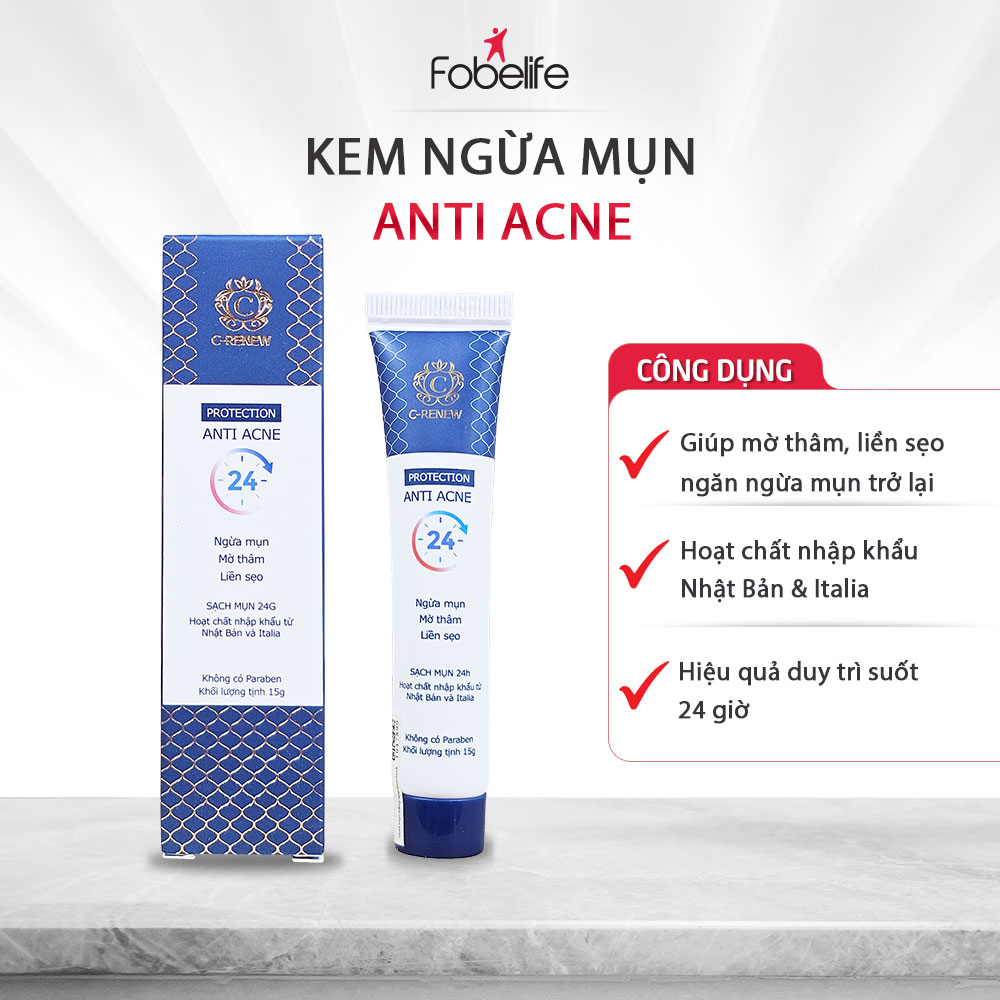 Kem Ngừa Mụn Anti Acne C-renew Fobe Hiệu Quả Nhanh Chóng N1 - Tuýp 15g