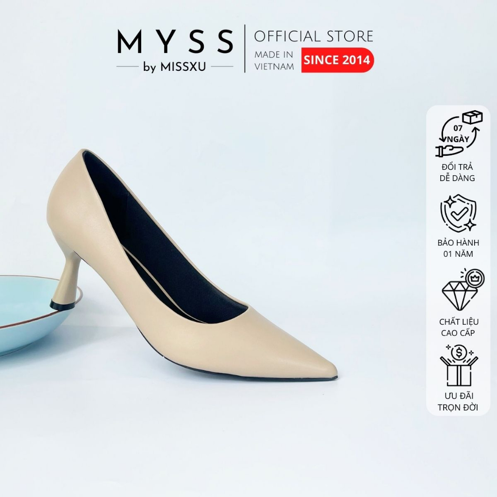 Giày cao gót nữ MYSS mũi nhọn gót loe 7cm cao cấp - CG290