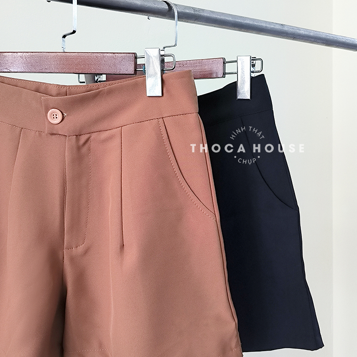 Ảnh Quần short tây nữ màu trơn đen, nâu THOCA HOUSE phối mọi trang phục công sở, đi chơi 3
