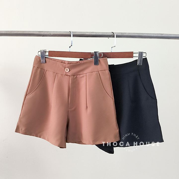 Ảnh Quần short tây nữ màu trơn đen, nâu THOCA HOUSE phối mọi trang phục công sở, đi chơi 4