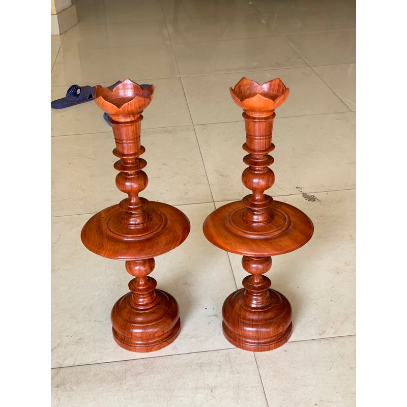 đế nến cao 55 gỗ hương