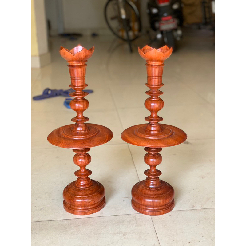 đế nến cao 55 gỗ hương