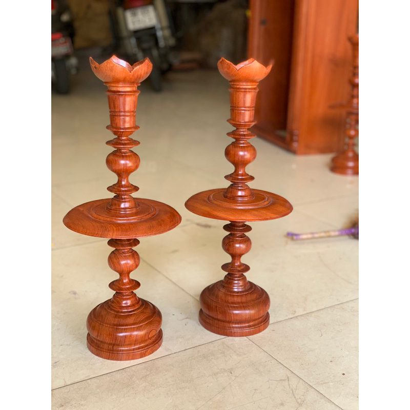 đế nến cao 55 gỗ hương