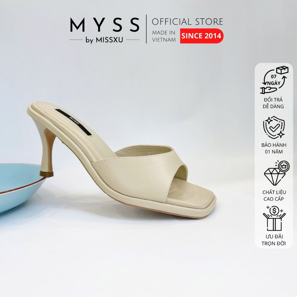 Giày guốc sục nữ MYSS quai ngang khoét sâu gót nhọn 9cm thời trang - SU180