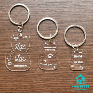 Thẻ Tên Cho Mèo Chó Khắc Tên Và SĐT Theo Yêu Cầu - Bảng Tên Mica Nhiều Kích Thước Nhẹ, Bền, Đẹp