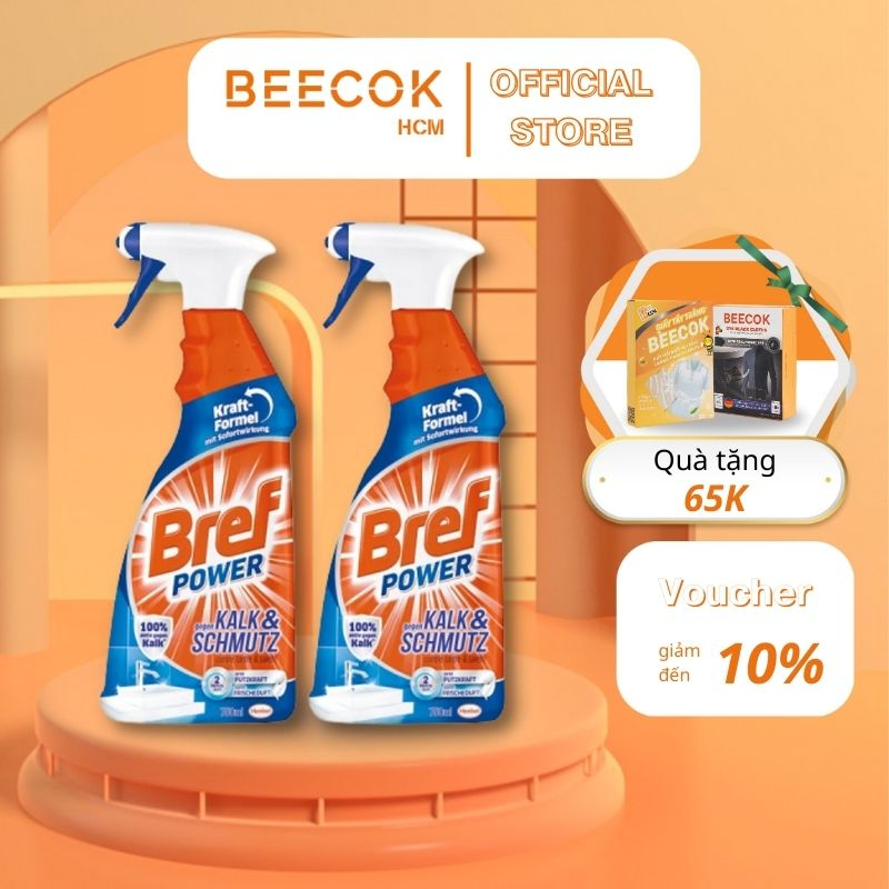 Chai xịt vệ sinh tẩy cặn canxi inox, vòi sen, vách kính Bref Power ...