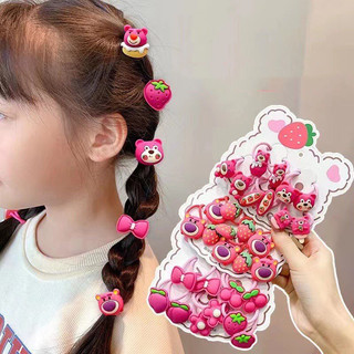 kẹp dây buộc tóc bé gái dễ thương, kẹp tóc họa tiết gấu dâu