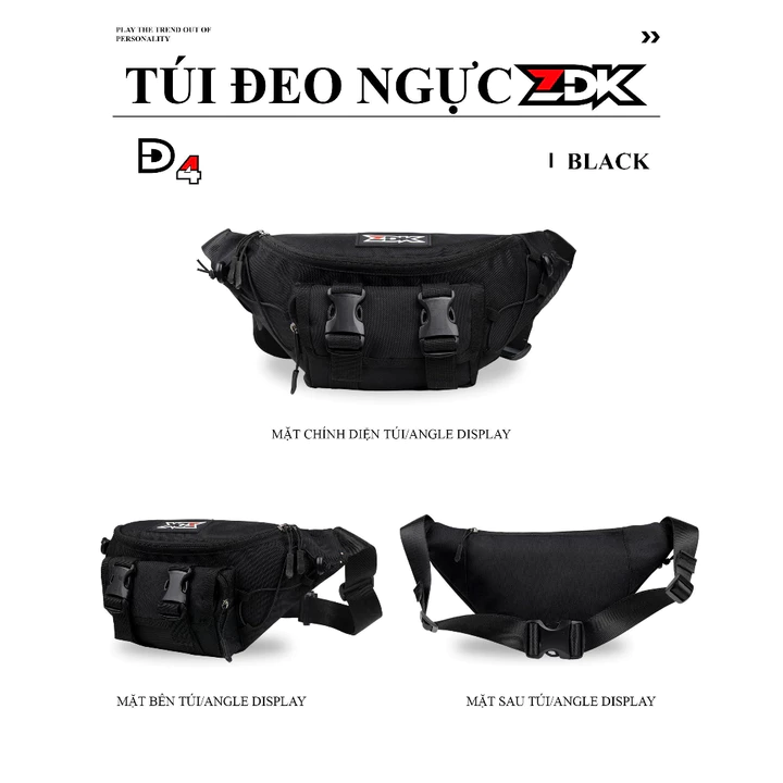 Túi Đeo Chéo Thời Trang ZDK Cao Cấp Túi Bao Tử Đa Năng Đeo Ngực Đeo Hông Chống Nước Nhẹ Thời Trang – 7