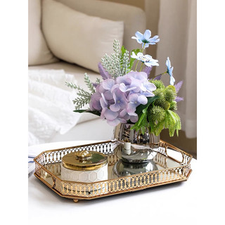 Khay mặt gương đựng đồ đa năng mạ mầu vàng Gold sang trọng