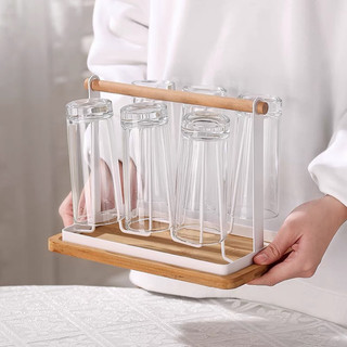 (Clip thực tế) Giá úp ly cốc gỗ có khay nhựa, khay gỗ hứng nước cao cấp => SP mới giá cực ưu đãi