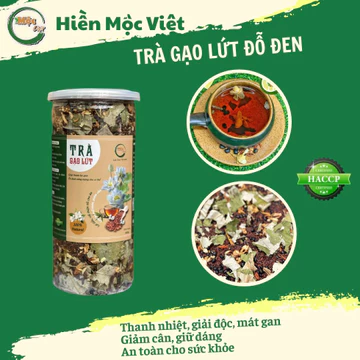 Trà gạo lứt truyền thống chỉ gồm đỗ đen, gạo lứt, lá sen, hoa nhài Mộc Việt hũ 600gr