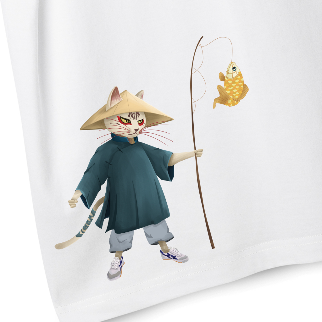 Áo phông cotton unisex nam nữ Goodore Dynameow mẫu Mèo Câu Cá thoáng mát năng động form oversize thiết kế độc đáo