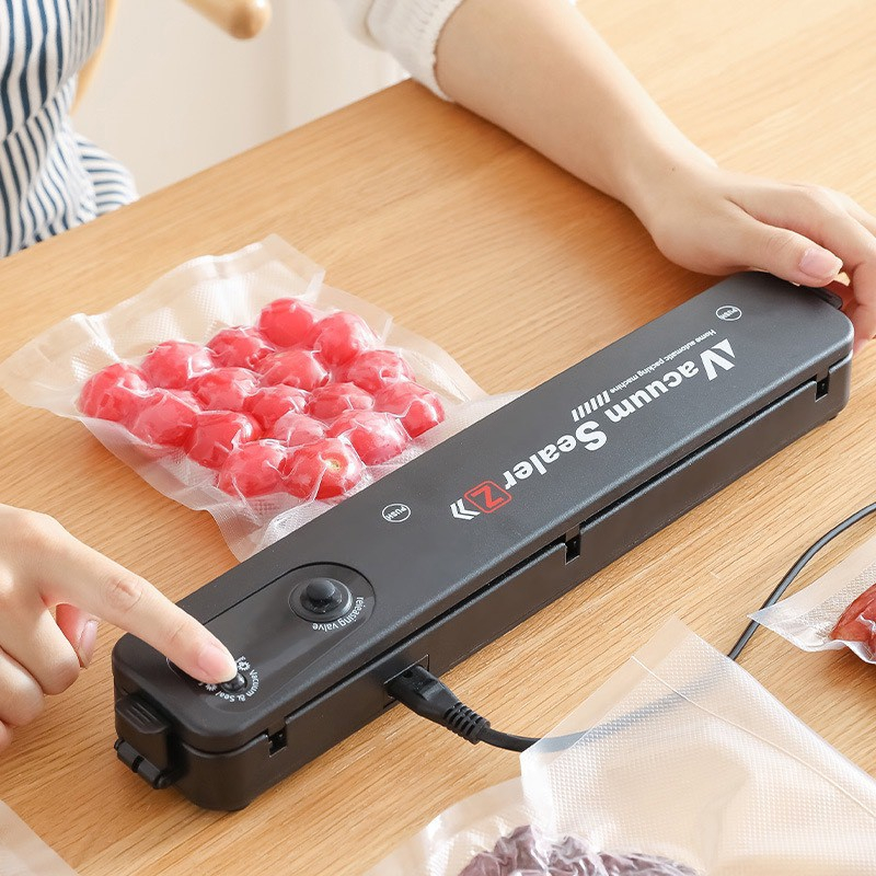 Máy Hút Chân Không Thực Phẩm - Máy Hàn Miệng Túi Vacuum Sealer Tặng Kèm Túi