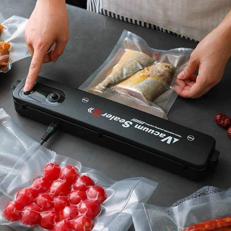 Máy Hút Chân Không Thực Phẩm - Máy Hàn Miệng Túi Vacuum Sealer Tặng Kèm Túi