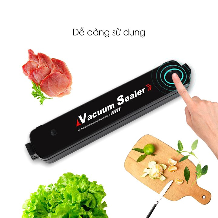 Máy Hút Chân Không Thực Phẩm - Máy Hàn Miệng Túi Vacuum Sealer Tặng Kèm Túi
