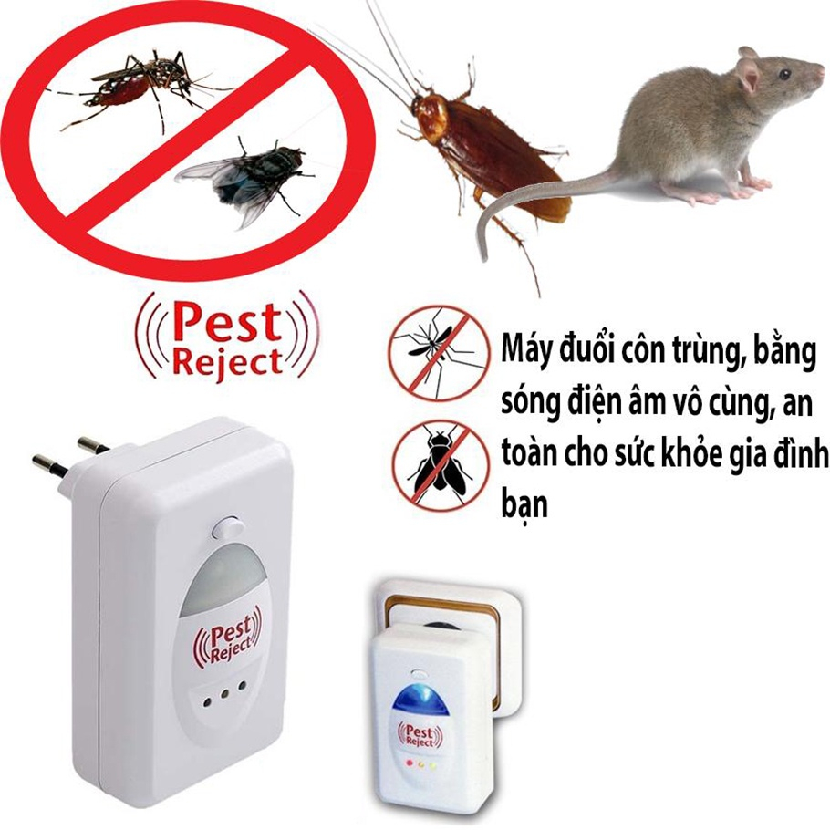 Thiết Bị Đuổi Côn Trùng Pest Reject - Máy Đuổi Chuột Gián Muỗi Ruồi Kiến Mối Thông Minh