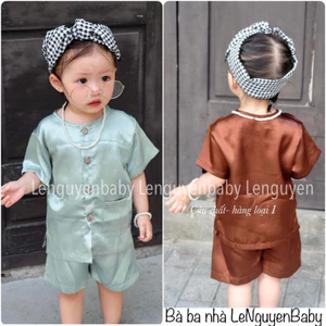 Quần áo trẻ em (7-18kg) sét bà ba Đùi + Kèm khăn cho bé