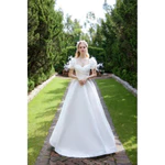 ĐẦM CƯỚI- ĐI BÀN - CÔ  DÂU TAY BỒNG  ĐÍNH HOA LÔNG VŨ FULL SIZE S/M/L/XL( có sẵn hàng ) CÓ NHẬN MAY BIG SIZE — ảnh 4