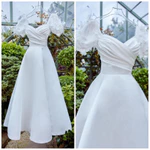 ĐẦM CƯỚI- ĐI BÀN - CÔ  DÂU TAY BỒNG  ĐÍNH HOA LÔNG VŨ FULL SIZE S/M/L/XL( có sẵn hàng ) CÓ NHẬN MAY BIG SIZE — ảnh 2