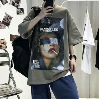Áo phông tay lỡ American high street phong cách Unisex