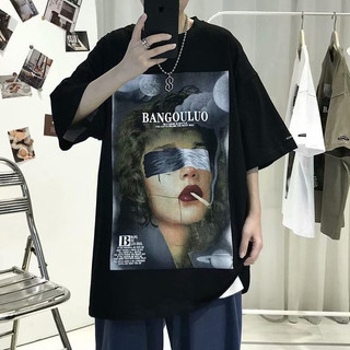 Áo phông tay lỡ American high street phong cách Unisex