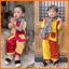 Bà ba Đỏ ghép vàng đi chùa [CHƯA CÓKHĂN], lễ hội cho bé 🎁 FREESHIP 🎁 - Lụa mềm mại, mát mẻ thấm hút mồ hôi, kiểu dáng xi