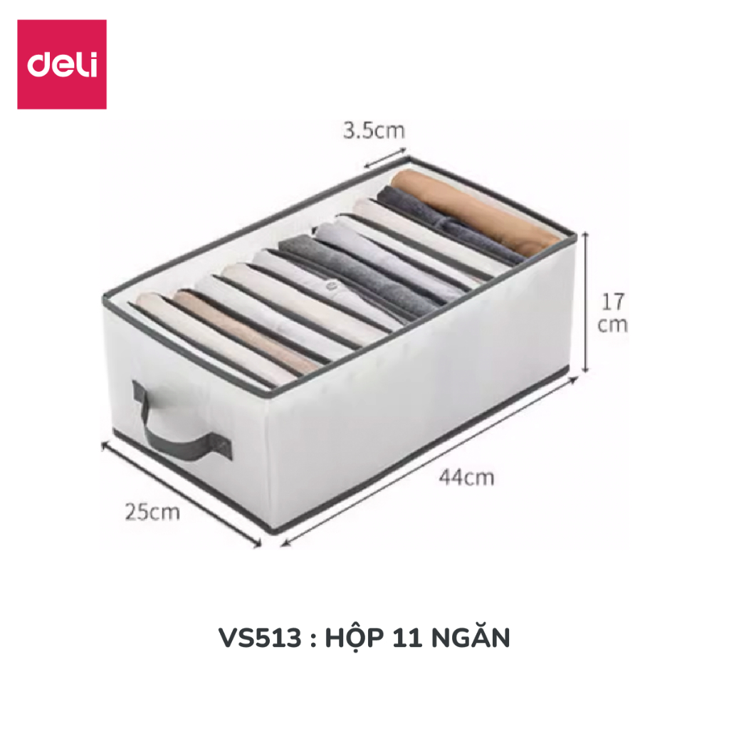 Hộp vải đựng quần áo chia ngăn chống nước, Túi vải chia 12 ngăn đựng áo quần khung cứng sắp xếp tủ gọn gàng