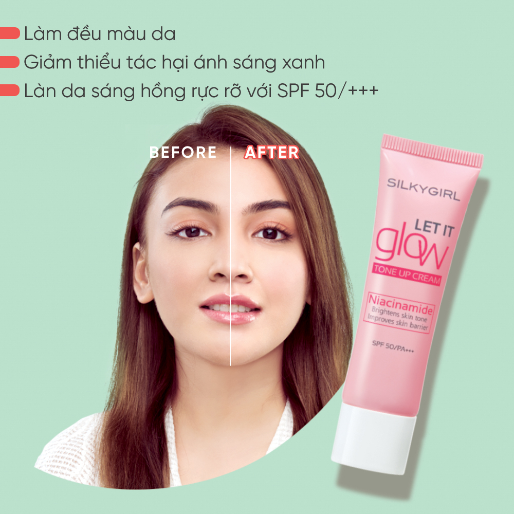 Ảnh Kem Lót Nâng Tông Silkygirl Let It Glow Tone Up Cream SPF 50/PA+++ 25ML 2