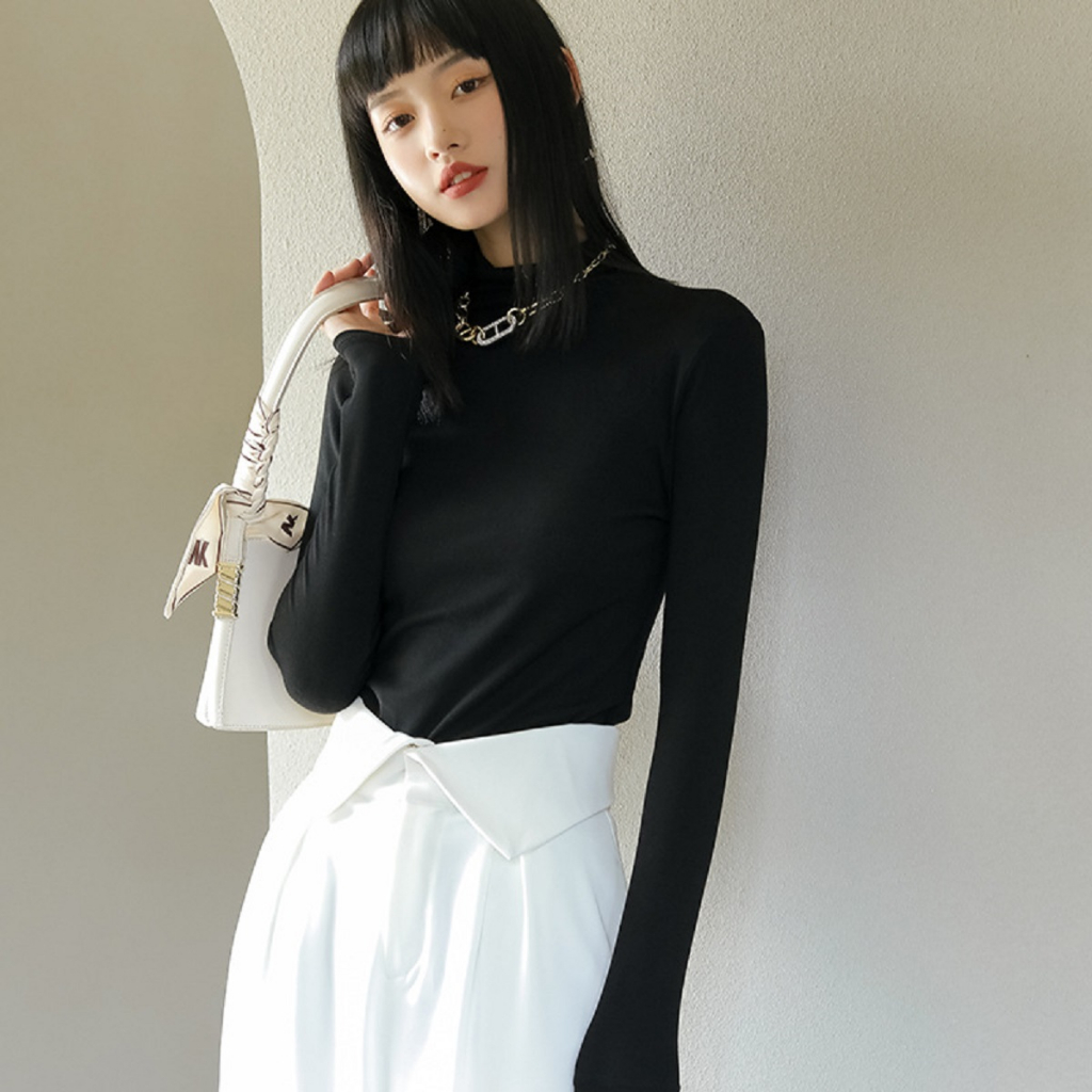 Áo Thun Áo Kiểu Nữ Tay Dài Chất Liệu Cotton Co Giãn Mềm Mịn Form Dễ Mặc Basic Mặc Hằng Ngày LA012 LA017