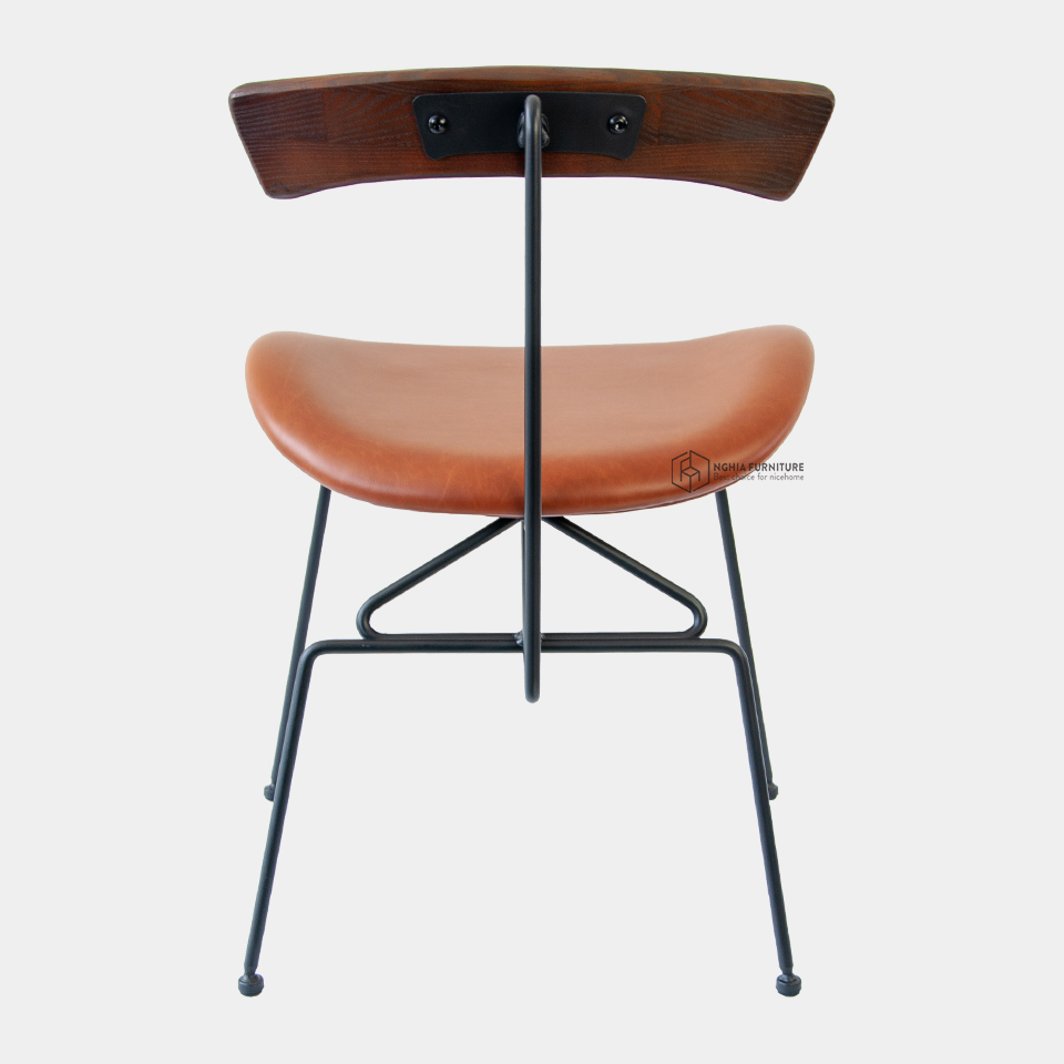 Ảnh Ghế Cafe Nghiafurniture Sapoo Chair 03 nhập khẩu cao cấp, Decor nhà hàng sang trọng - Nệm da Pu, Chân sắt sơn tĩnh điện 1