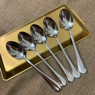 Gía Tốt Combo 5 Thìa Nhọn Inox Ăn Cơm Ăn Phở Loại Dày Sáng Muỗng Thép Không Rỉ Dày Bóng Đẹp..
