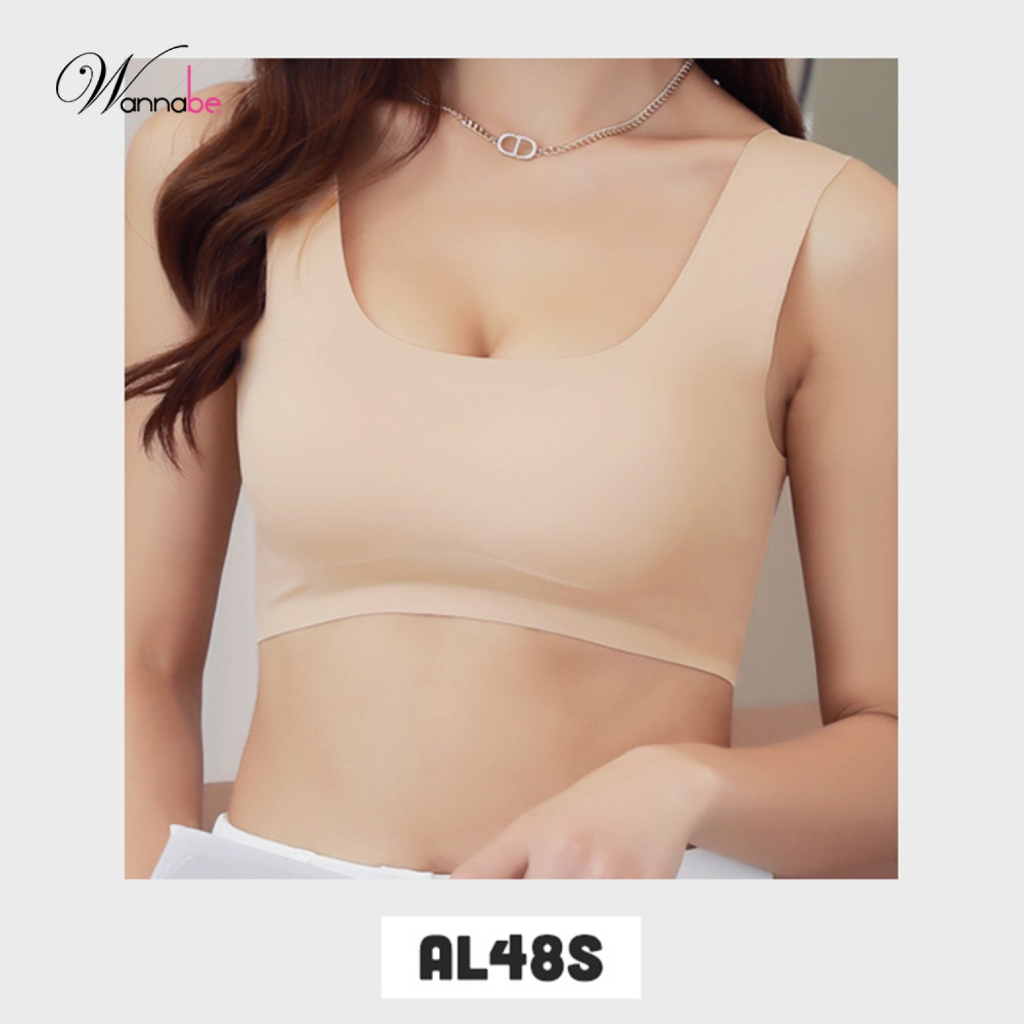 Áo lá Nữ sinh WANNABE AL48S áo tập thể thao chất su kiểu dáng ba lỗ không gọng có mút không hằn không cứng rất thoải mái