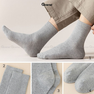 Set 10 đôi tất vớ cổ cao nam GOMTAT, chất liệu cotton dày dặn thoáng khí, thấm hút mồ hôi - CAOTRON-FIVE-2001-CB10